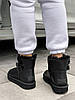 Зимові Жіночі Черевики UGG Classic Mini Bailey Button Leather Black / УГГ Класік Міні Бейлі Баттон Чорні, фото 10