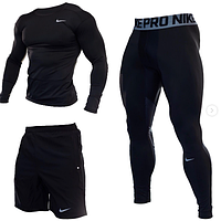 Компрессионная спортивная одежда NIKE 3в1 стиль 2023\одежда для занятия спортом\ размер М-ХХЛ