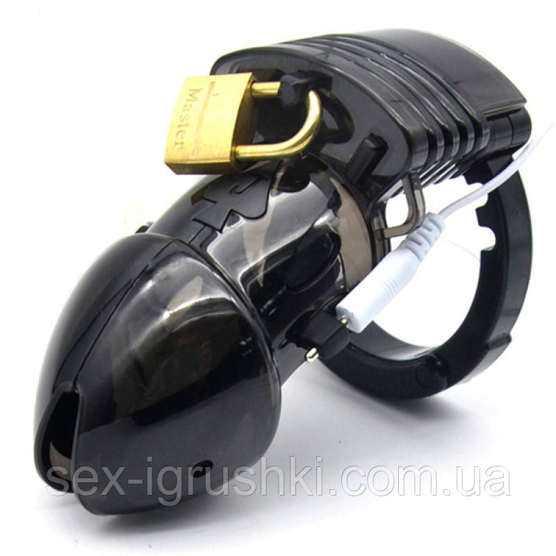 Чоловічий пояс правильності електро-секс Estim Male Chastity Cage чорний, Черный