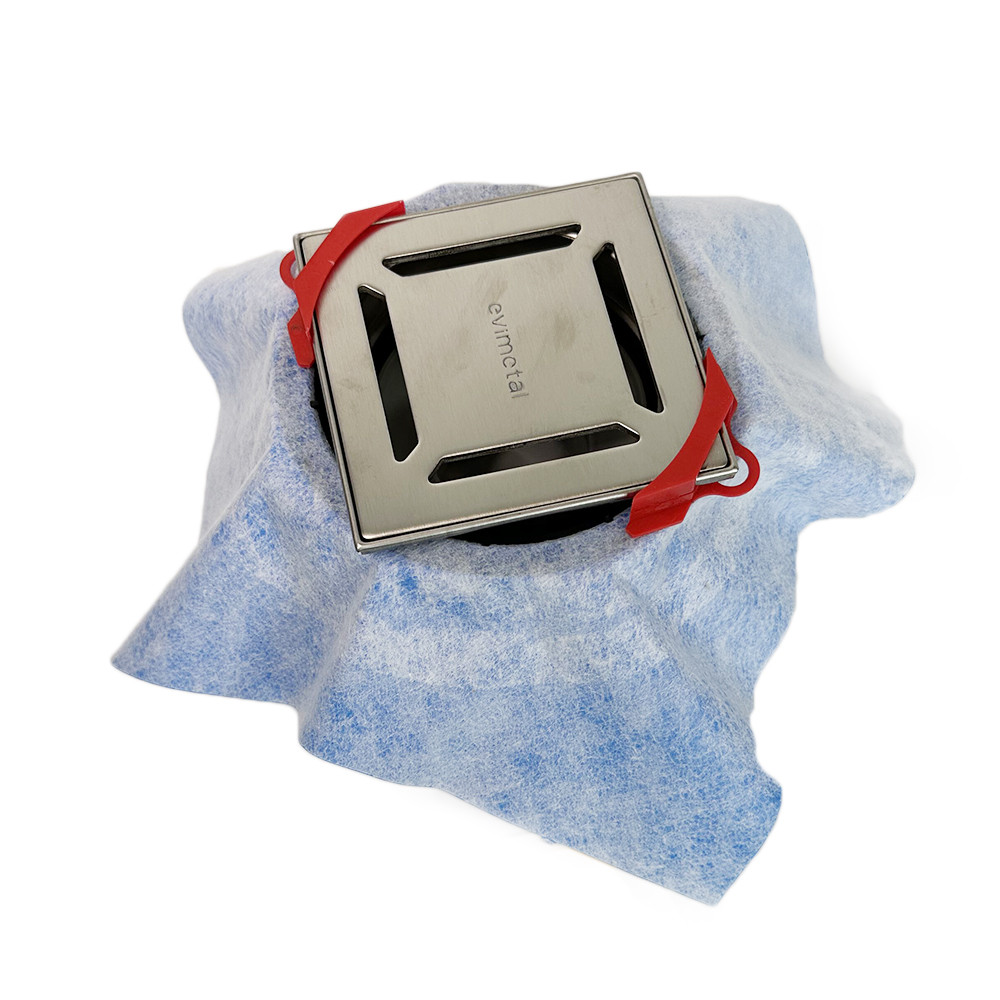 Горизонтальний трап для душу PYS Floor Drain 15х15 см, малюнок решітки лінія Evimetal