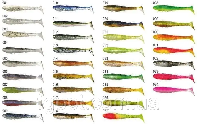 Силикон Konger Grubber Shad Skinny col 006 (10pcs)