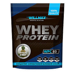 Протеин Willmax Whey Protein WPC80, 920 г Ананас-кокос