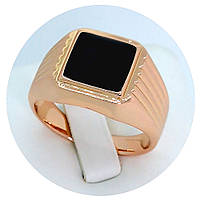 Печатка XР із чорною емаллю. Позолота ЧВ. Є: 20р 21р 22р 23р