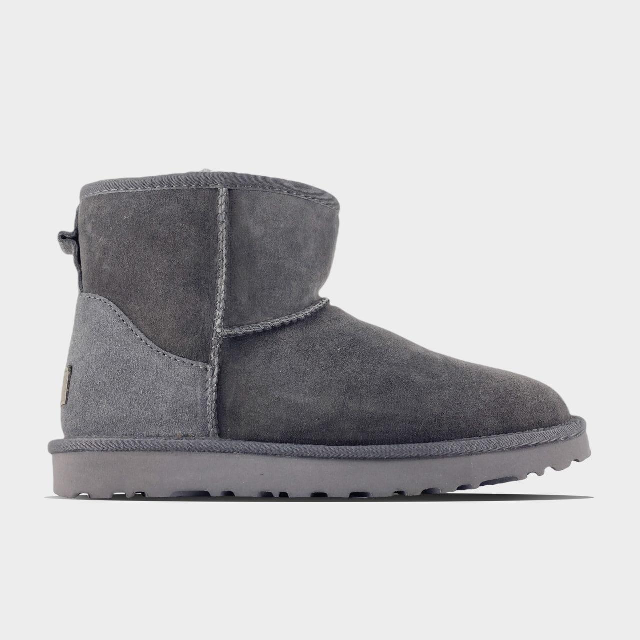 Зимові Жіночі Черевики UGG Classic Mini Suede Grey / УГГ Класік Міні Суейд Сірі
