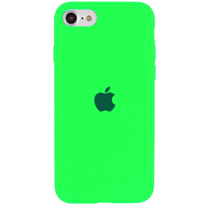 

Чехол Silicone Case Full для Apple iPhone 7 / 8 / Se 2020 с Закрытым Низом (Neon Green), Салатовый