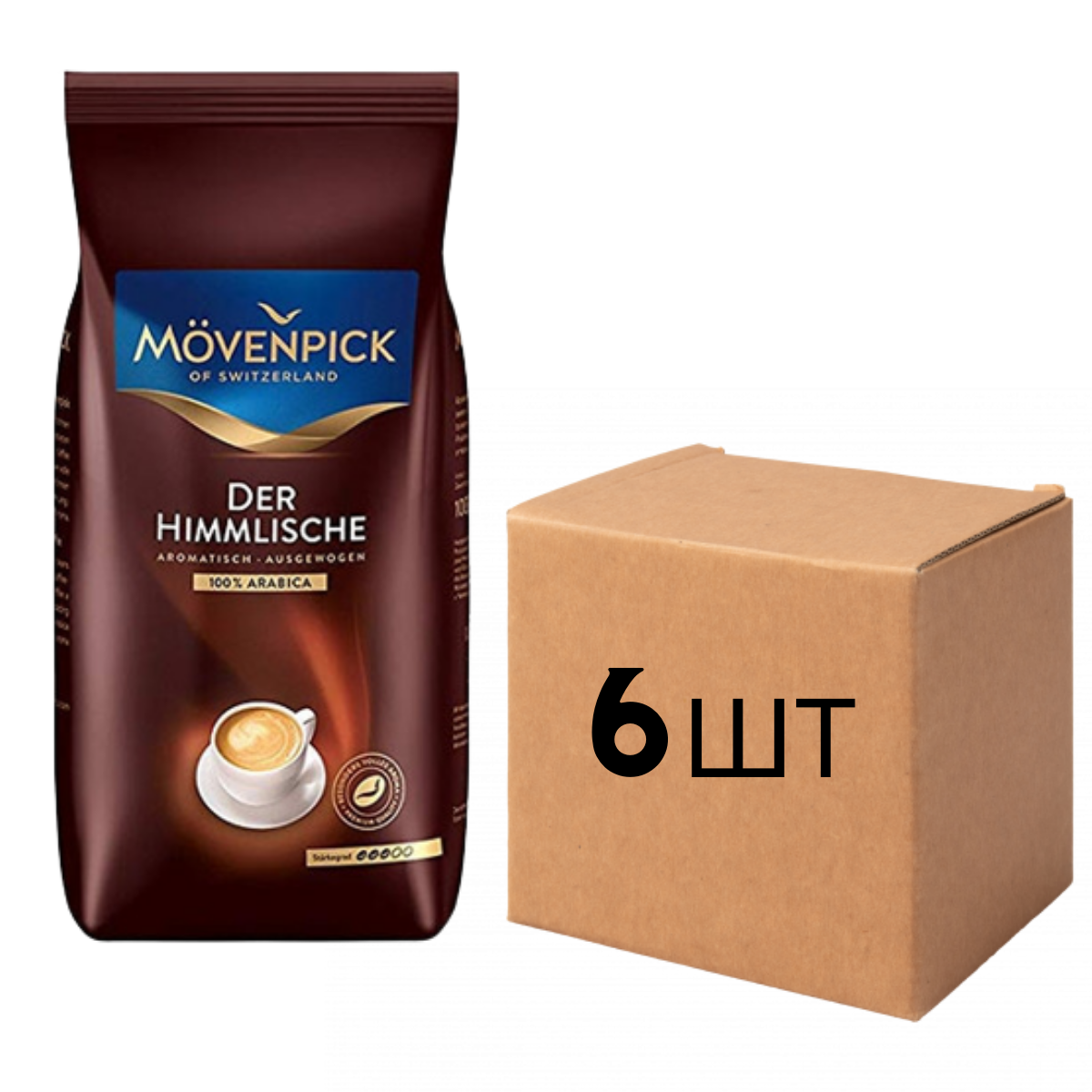 

Ящик кофе в зернах Movenpick Der Himmlische 1 кг (в ящике 6 шт)
