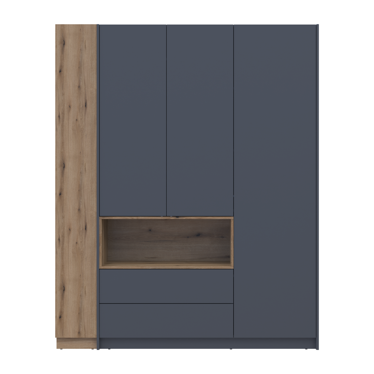 Шафа для одягу з нішею та етажеркою Doros Дейл Графіт/Дуб Евок 3 ДСП 178х52х220 (42005156) 6