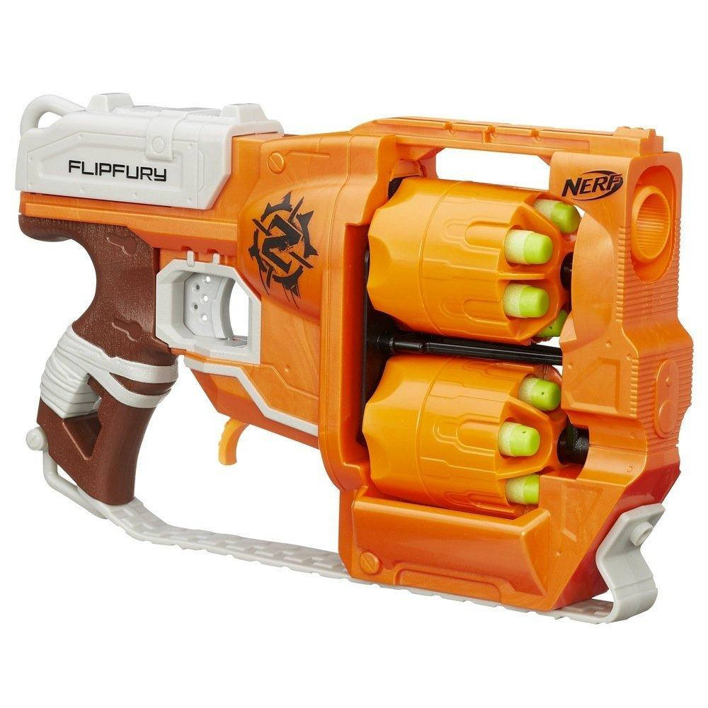 

Детское оружие бластер Нерф Зомби Страйк Переворот детское оружие, Nerf Zombie Strike FlipFury Blaster A9603