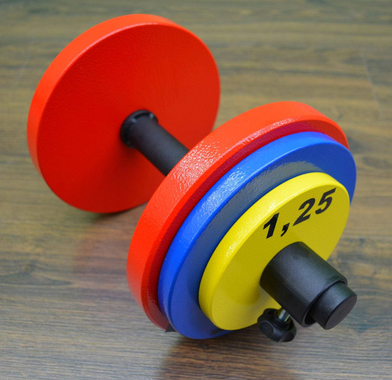 

Гантель 20 кг - наборная стальная цветная, Разные цвета