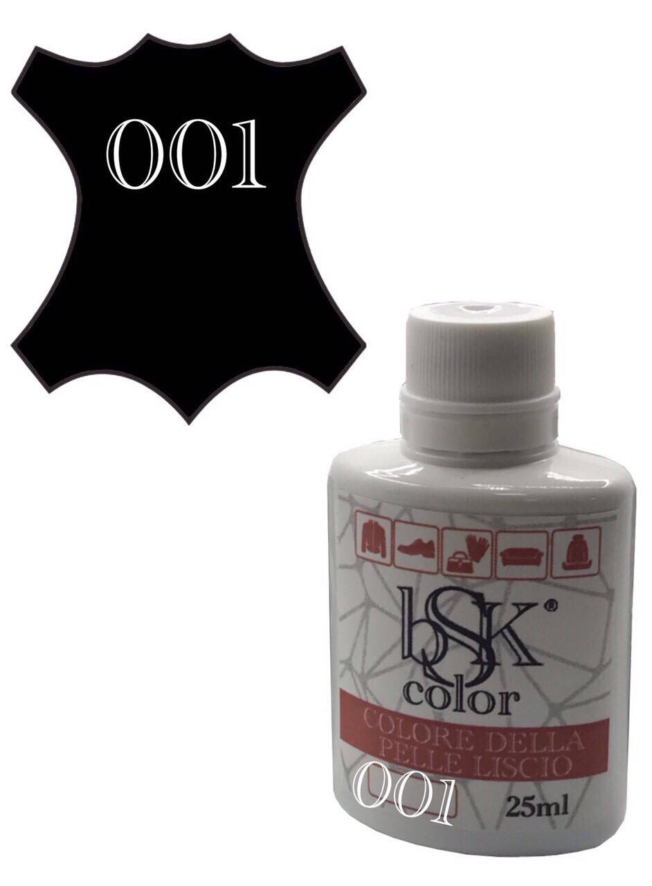 

Краска для гладкой кожи bsk-color черного цвета 25 мл №001, Черный