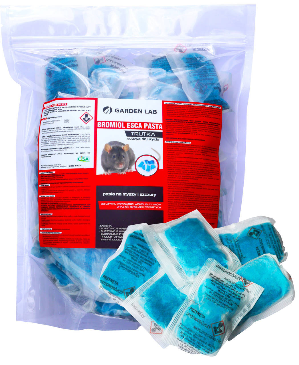 

Яд от крыс и мышей, родентицидное средство от грызунов Бромадиолон (1,5 кг) Bromiol Esca Pasta, Garden Lab