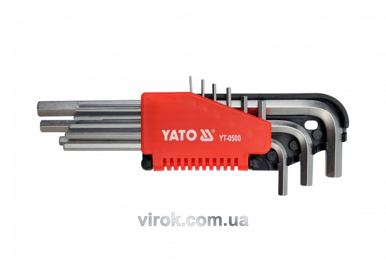 

Набор ключей шестигранных Г-образных YATO М1.5-10 мм 9 шт YT-0500