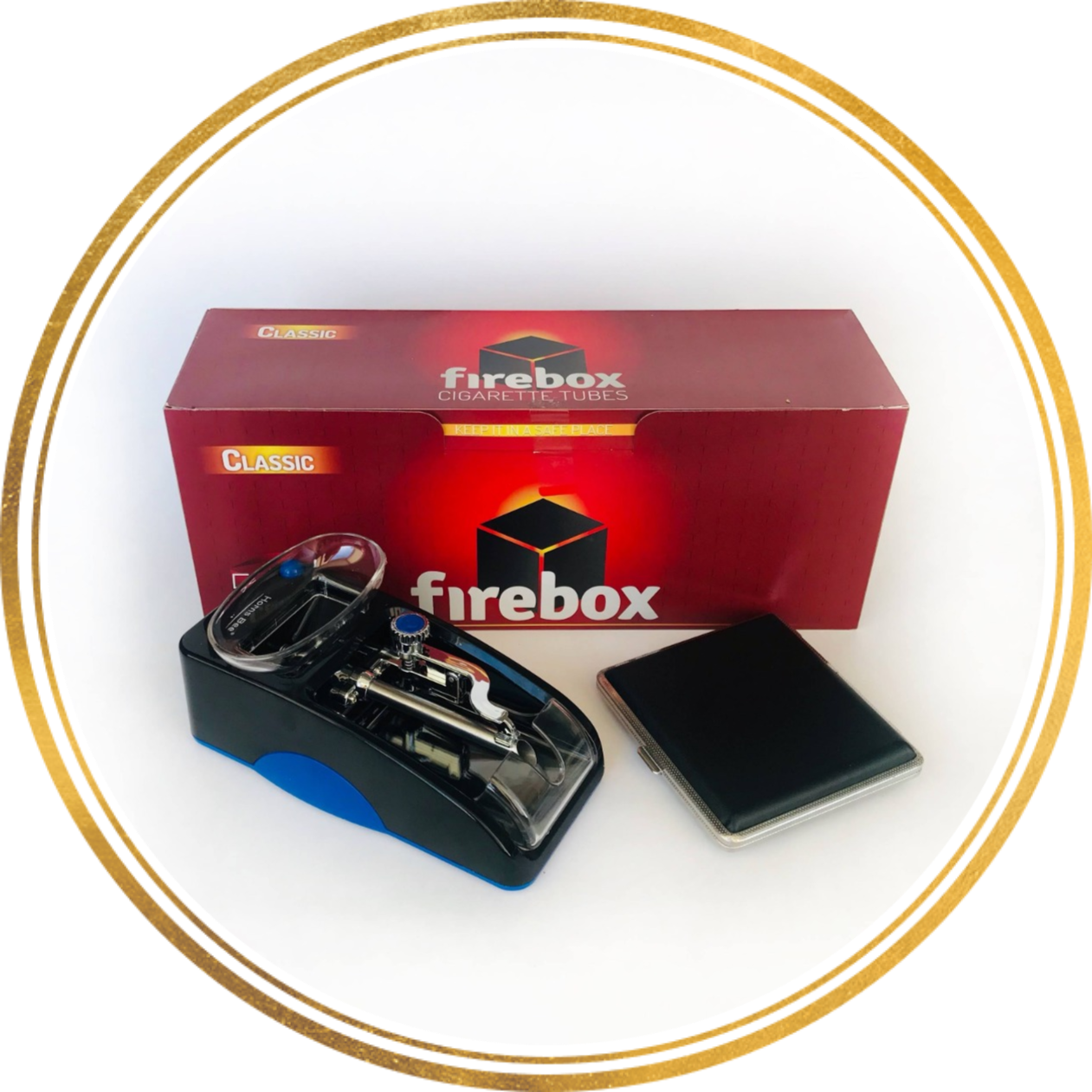 

НАБОР: Гильзы FIREBOX 500шт+Портсигар+Электрическая машинка Gerui 12-005
