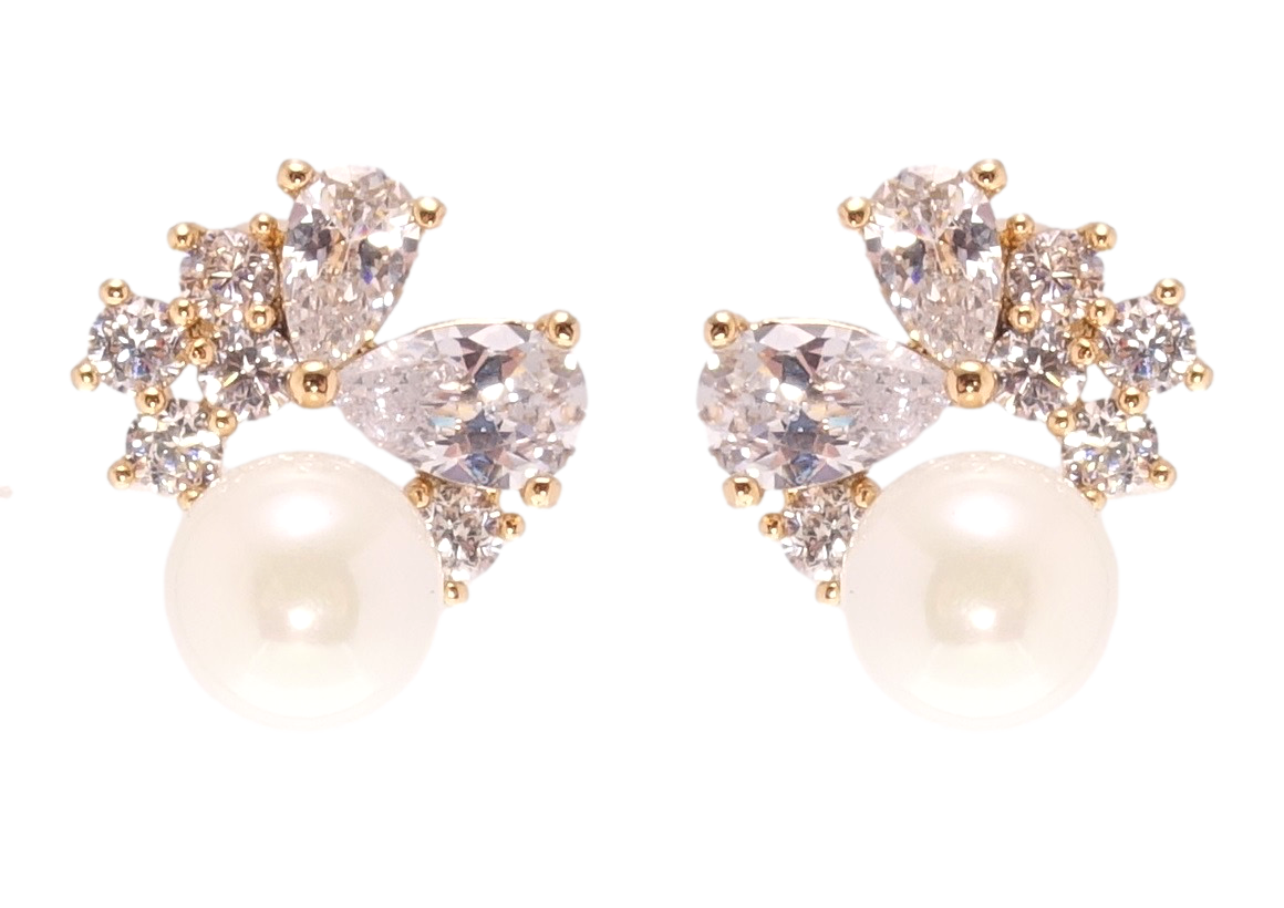 

Серьги Xuping Позолота 18K гвоздики (пусеты) "Фианиты с жемчугом"
