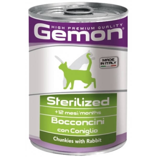 

Консерва GEMON CAT WET Sterilised Rabbit 415 г