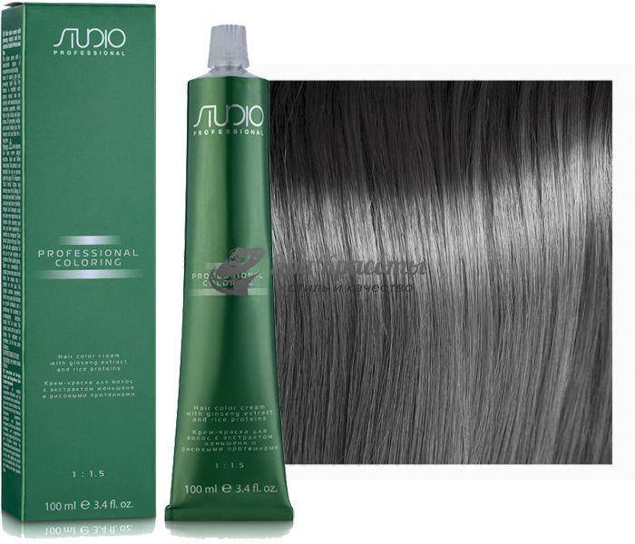 

Краска для волос с протеинами риса и женьшеня 6.011 темный прозрачно-пепельный блонд Studio Kapous, 100 мл