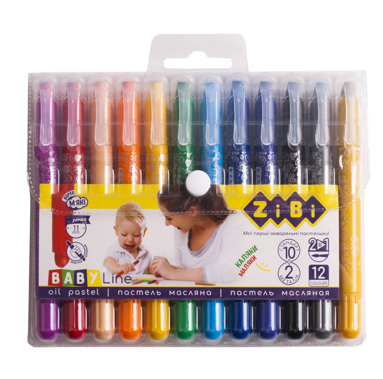 

Пастель масляная JUMBO, 12 цветов Zibi ZB.2497