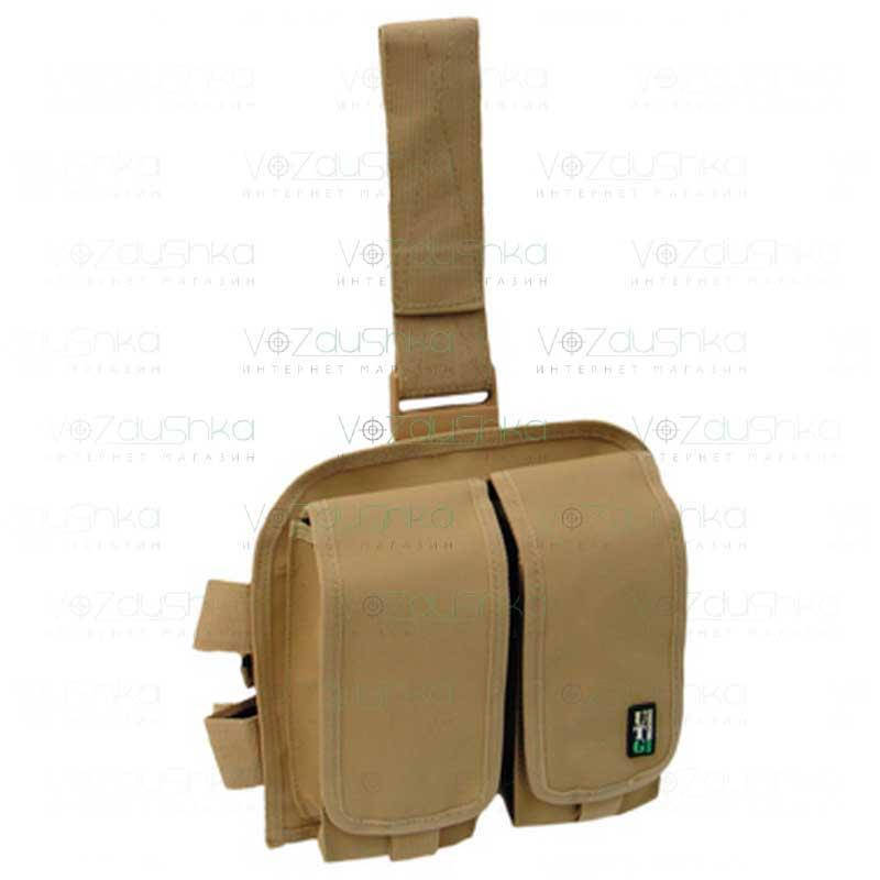 

Подсумок для магазинов набедренный двойной Leapers UTG MOLLE Desert Tan