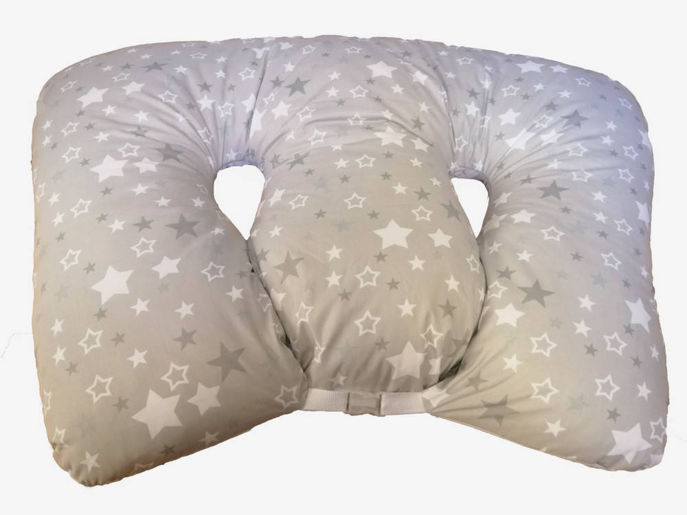 

Подушка для кормления двойни ТМ Лежебока, звёзды на белом, Белый
