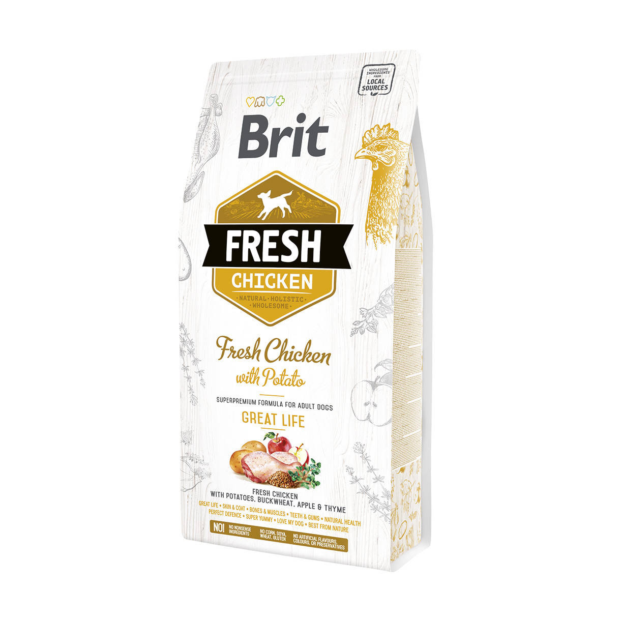 

Brit Fresh Chicken With Potato 2,5 кг для собак с курицей и картофелем