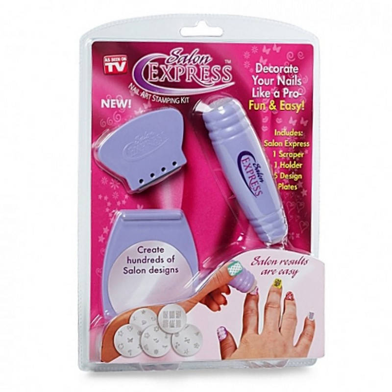 

Манікюрний набір Salon Express Nail Art Stamping Kit (Набір для стемпінгу), Фиолетовый