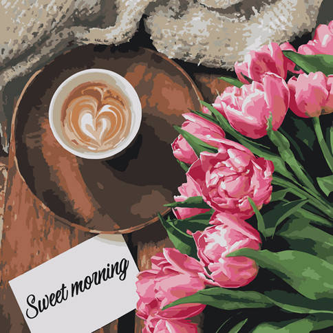 

Набор для росписи на подрамнике картина по номерам "Sweet morning" 40*40см