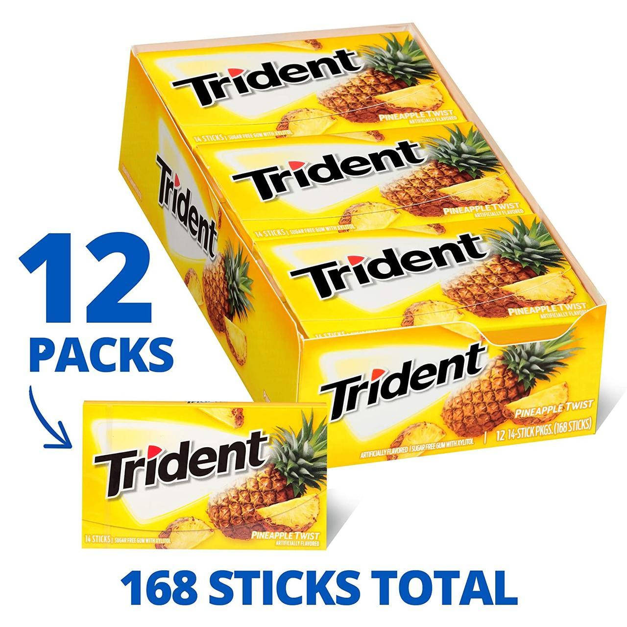 

Блок жевательной резинки Trident Pineapple Twist Ананас, 12 шт
