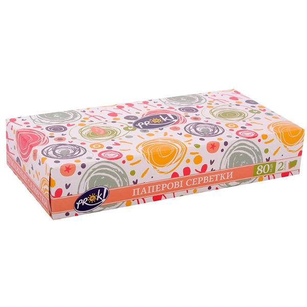 

Серветки косметичні Prok HAPPY 2-шарові 80 шт