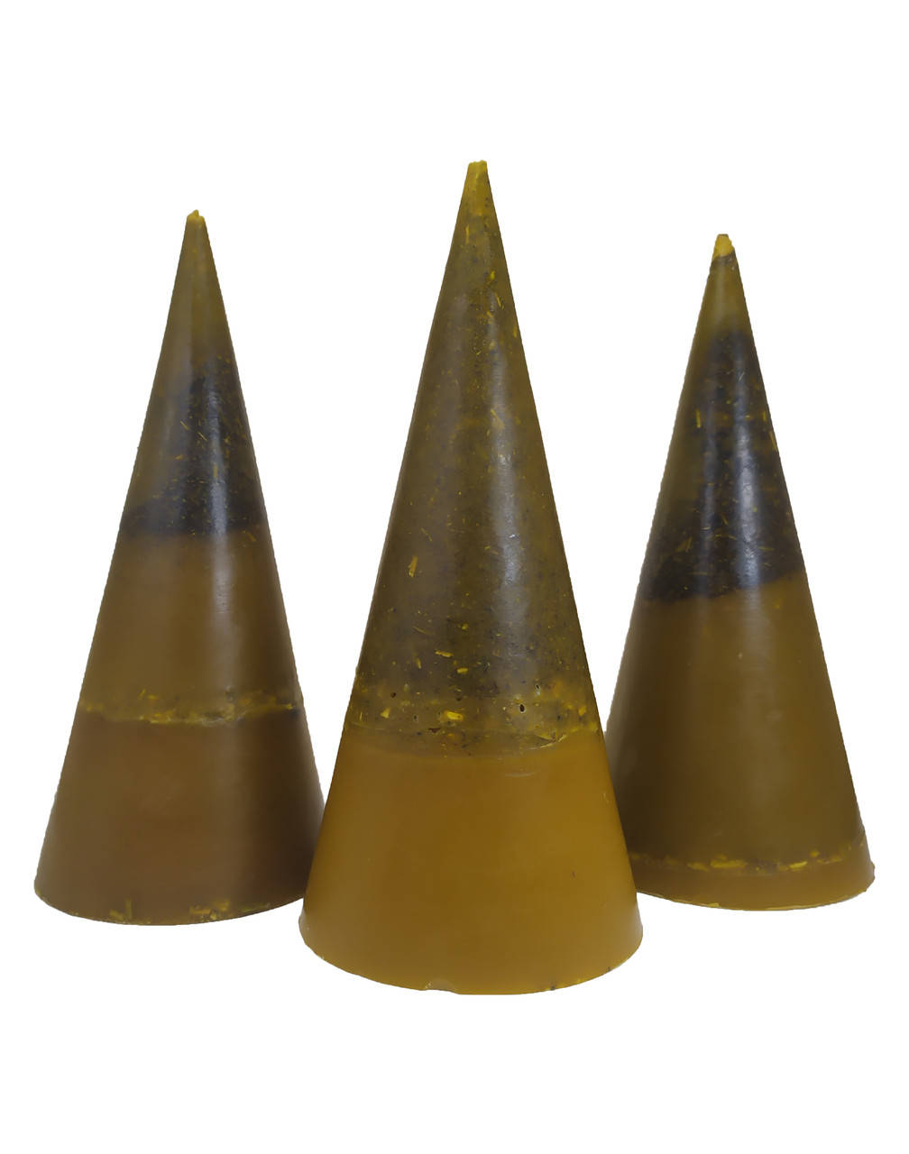 

Осковая бесфитильная свеча - Конус с полынью, Желтый