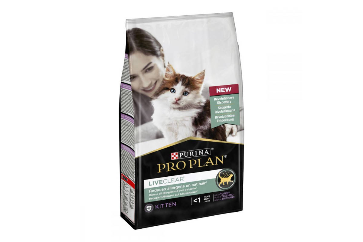 

Сухой корм для котят Purina Pro Plan LiveClear Kitten для уменьшения аллергенов на шерсти с индейкой, 1.4 кг