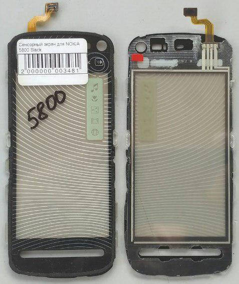 

Сенсорный экран для NOKIA 5800 Black, Черный