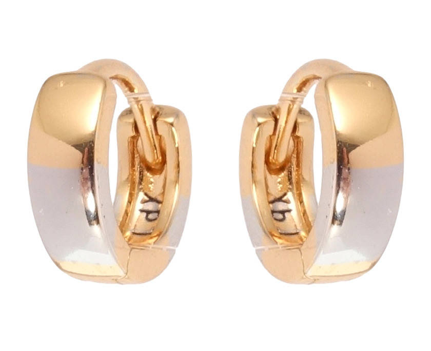 

Серьги детские Xuping Позолота 18K + Родий колечки "Классика двухцветные"
