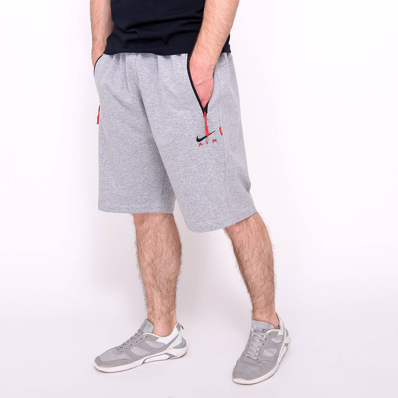 

Чоловічі трикотажні шорти Nike, світло-сірого кольорую великого розміру, Светло-серый