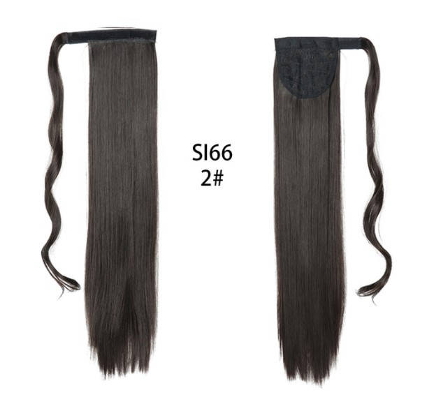 

Шиньон темно-коричневый прямой хвост на липучке