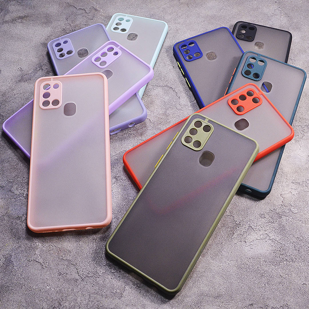 

Пластиковый чехол с цветными боками и защитой на камеру Samsung Galaxy A21s A217