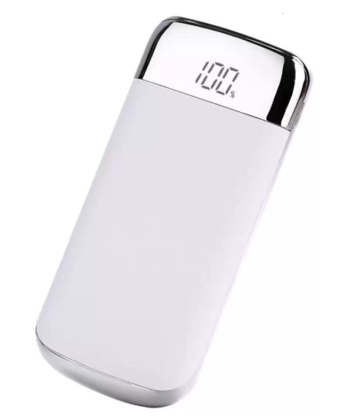 

Павербанк, Power Bank 8000 мАч XIAOMI MY10: 2 разъема USB, ЖК-экран, фонарик, белый