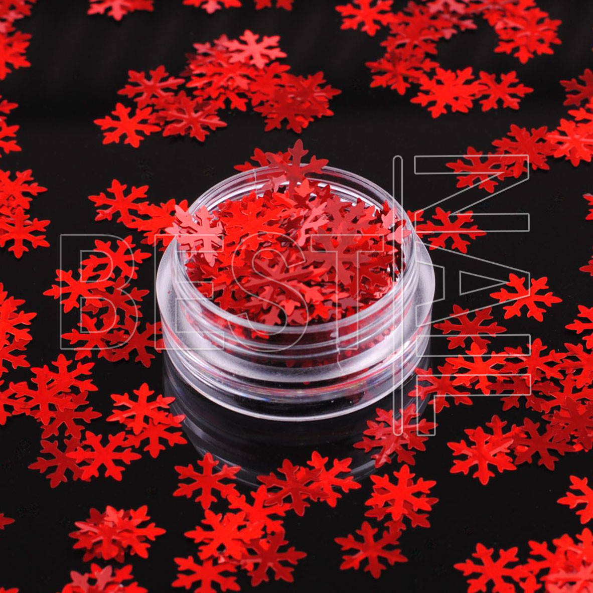 

Снежинки для дизайна ногтей №10 (красные), Красный