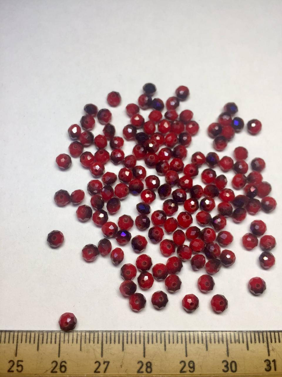 

Бусина Finding Рондель гранёная Красный матовый с фиолетовым переливом Хрусталь 4 мм