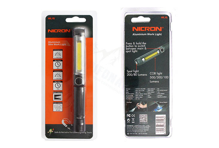

Фонарь NICRON WL15 IPX4 200+500LM COB+SeoulLED Оригинальный с магнитом + БАТАРЕЙКИ