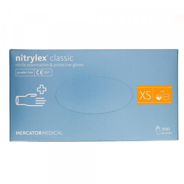 

Нитриловые перчатки Nitrylex Classic  размер 100шт, Синий