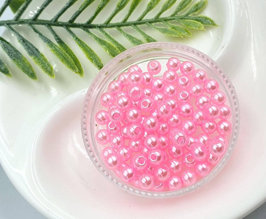 

(20 грамм) Жемчуг бусины пластик 4мм "SOHHI качество" (≈650шт), Розовый жемчуг