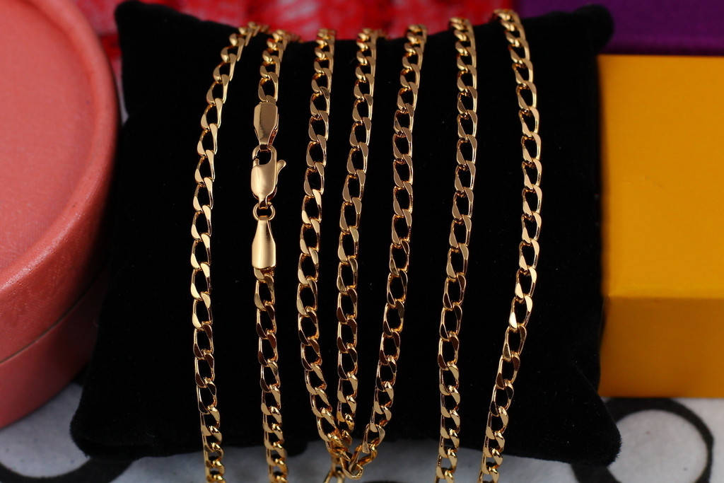 

Цепь Xuping Jewelry панцирная c длинными звеньями 50 см 3 мм золотистая