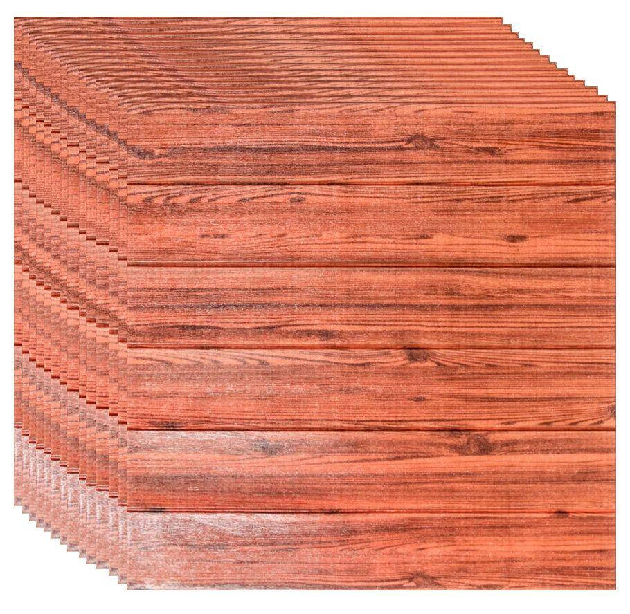 

Самоклейка 3D панель красное дерево 700x700x6мм (самоклеящиеся мягкие 3D Панели)