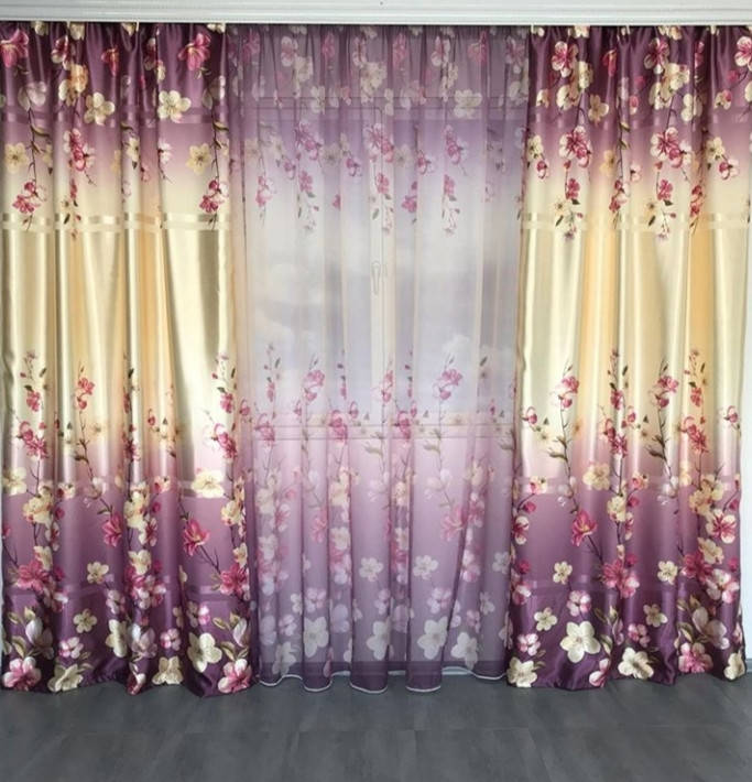 

Комплект: штори + тюль "Компаньены" на карниз 2-2.5м, Разные цвета