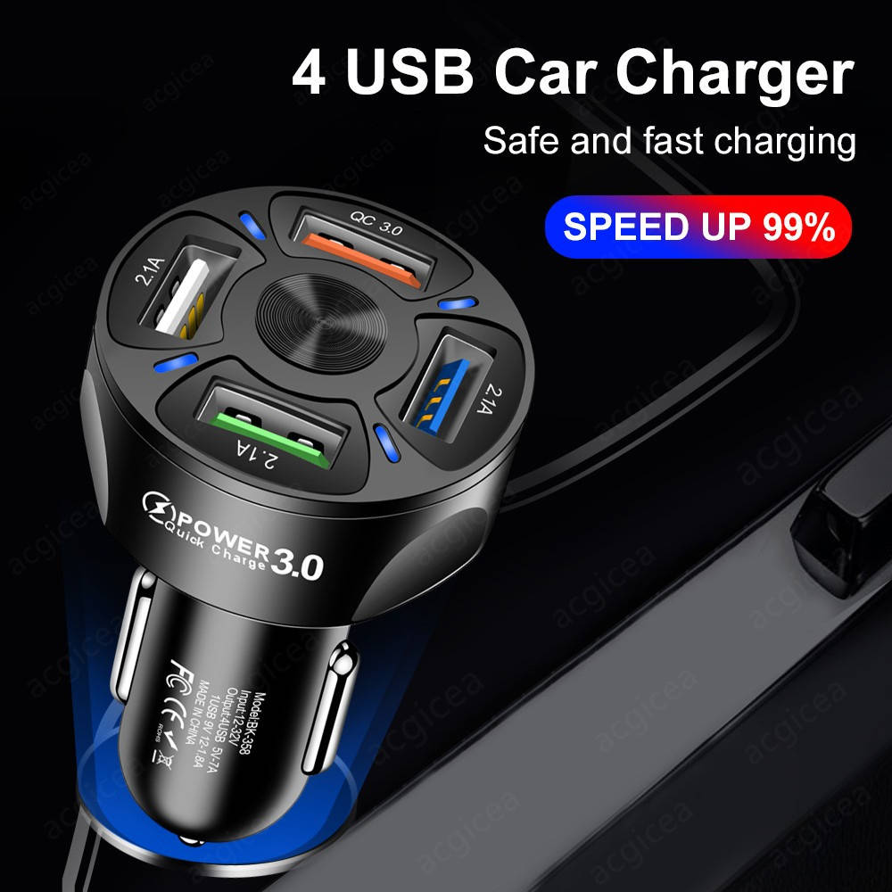 

Автомобильное зарядное устройство. Quick Charge 3.0. 4 порта