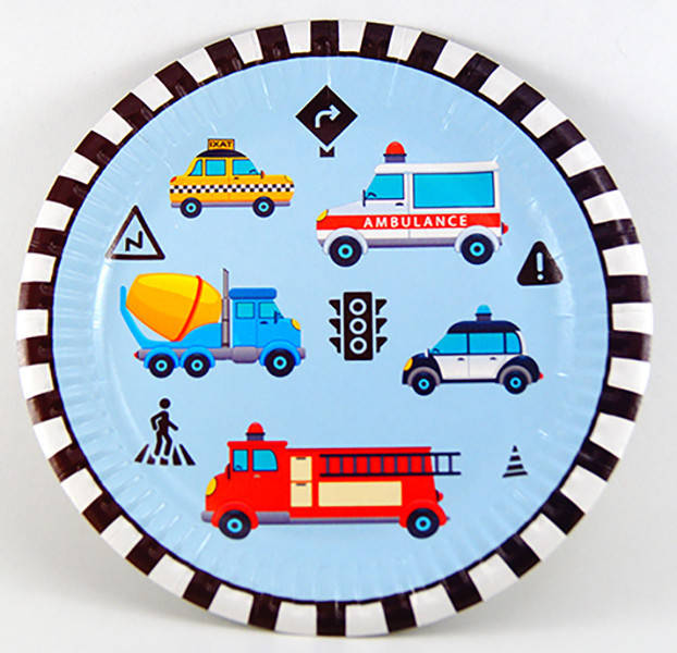 

Тарелки бумажные детские одноразовые "Транспорт", 18 см