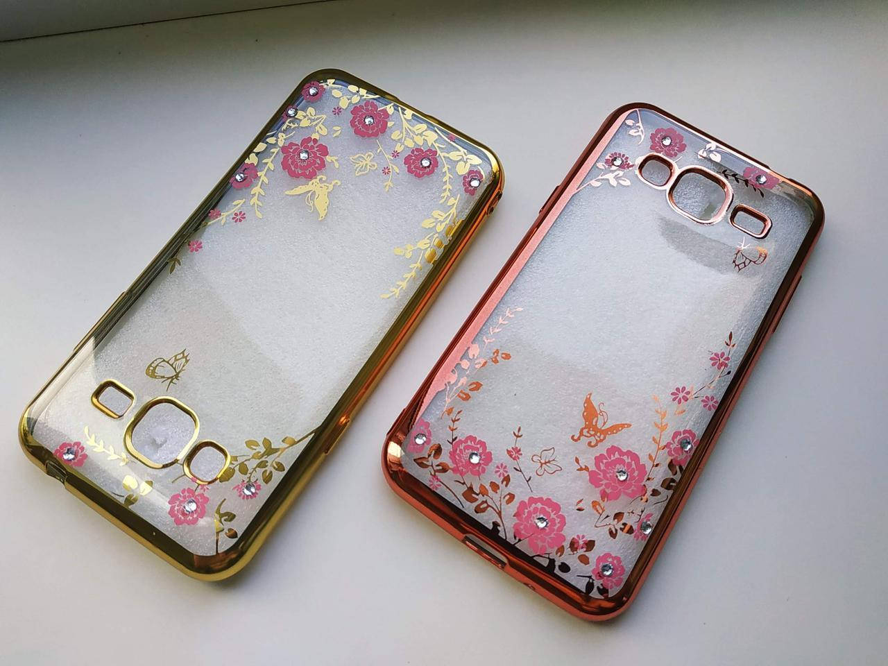 

Чехол силиконовый со стразами Samsung J3 2016 j320