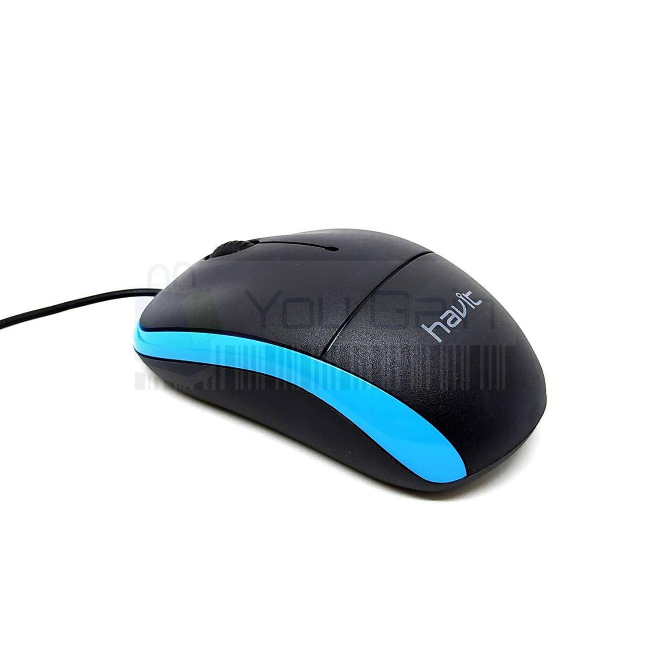 

Мышь компьютерная проводная Havit HV-MS851 USB. Синяя, Синий