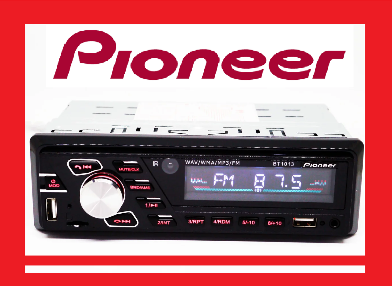 

Автомагнитола Pioneer 1013BT ISO + BLUETOOTH - MP3 Player, FM, USB, SD, AUX