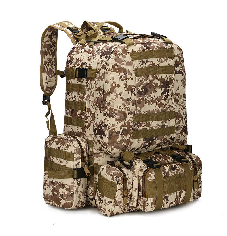 

Рюкзак тактический камуфляжный 56 л (сумочки 7+2+2), Коричневый